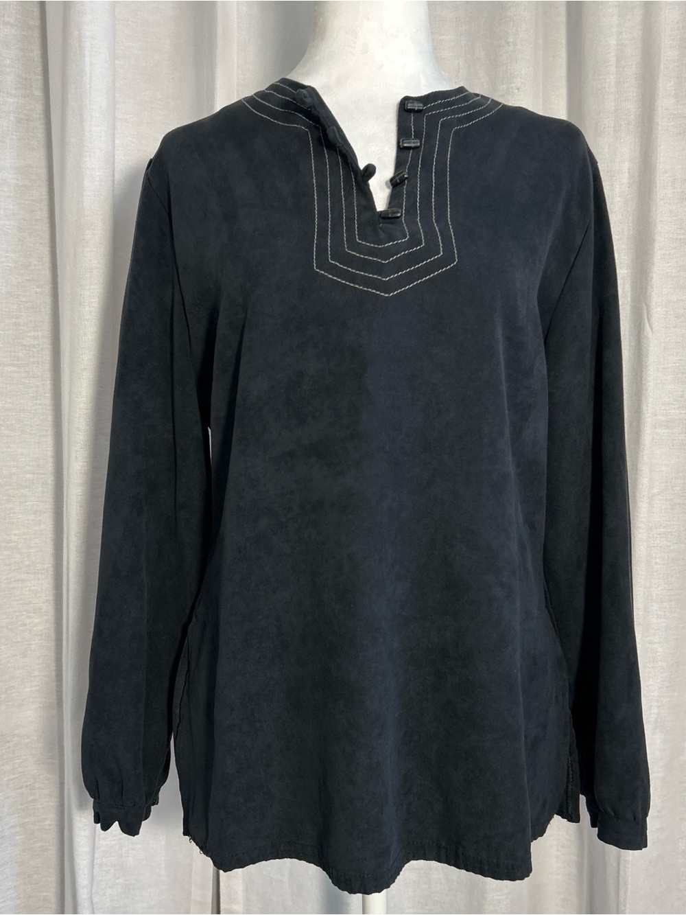 Vintage Black Suede Style Tunic
